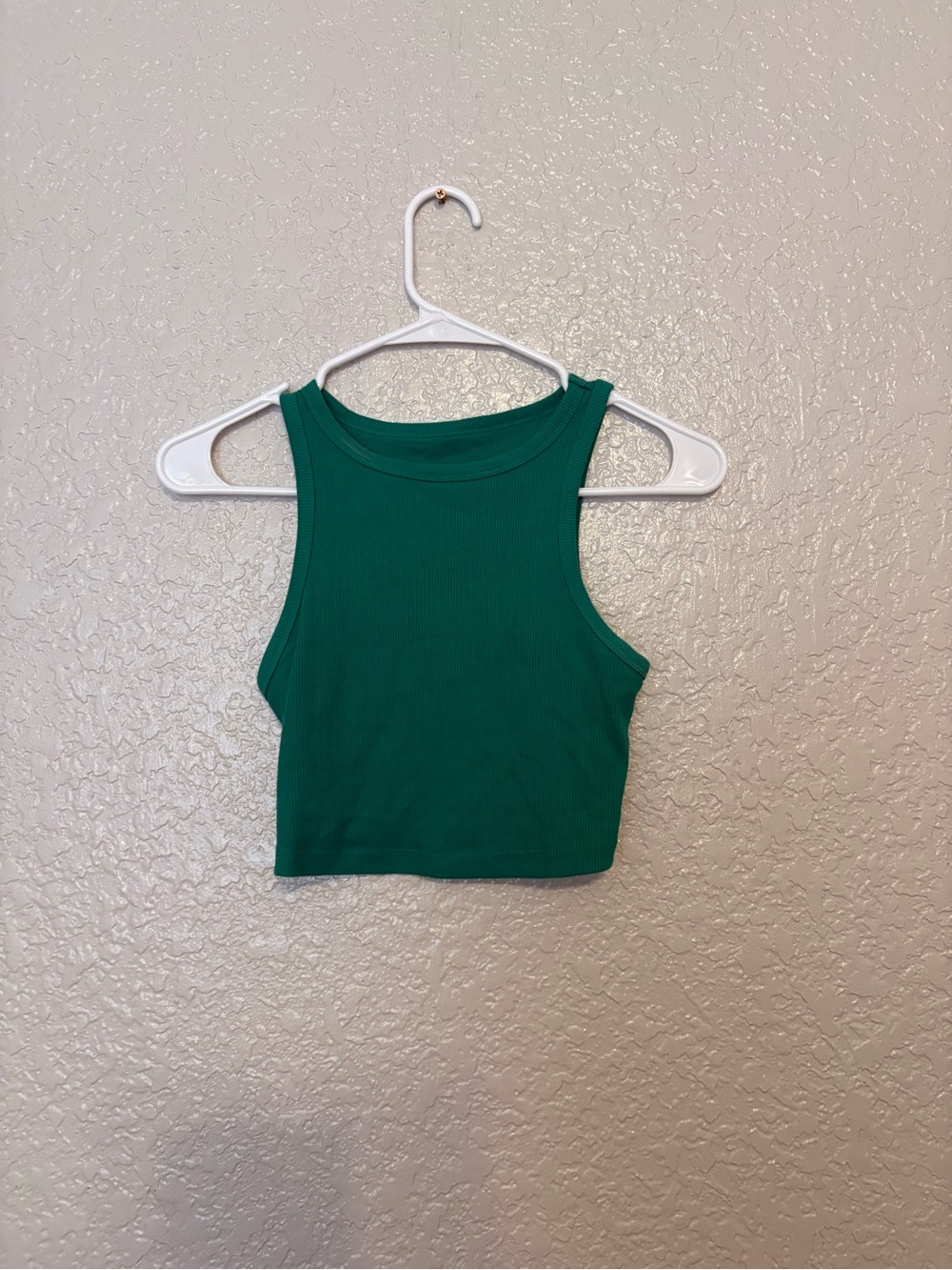 wild fable Emerald Green Ribbed Crop Tank
